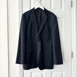 Joseph Abboud Loro Piana Wool Navy Blue Two Button Men Sports Jacket Blazer 42L